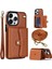 Apple iPhone 12 /12 Pro Pu Deri +Tpu Telefon Kılıf Kart Yuvaları Rfıd Engelleme Kickstand Kapağını Kısa +Uzun Kayışlarla (Yurt Dışından) 1
