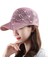 Eva Moda Rhinestone Ekose Kapak Örgü Nefes Alabilen Kadın Güneş Şapkası - Pembe (Yurt Dışından) 1
