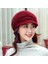 Eva Bayanlar Için Peluş Otter Tavşan Saç Şapkası ile Kış Yün Şapkası - Wind Red (Yurt Dışından) 2