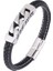 Paslanmaz Çelik Erkek Örgülü Bileklik - Siyah (Yurt Dışından) 1