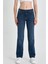 Kadın Gabriel Dark Blue Straight Fit Lyocell Jean Pantolon 5