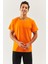 Turuncu Oversize RahatPamuklu Penye Bisiklet Yaka Kısa Kol Basic T-Shirt Trendy Collection 3