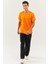 Turuncu Oversize RahatPamuklu Penye Bisiklet Yaka Kısa Kol Basic T-Shirt Trendy Collection 4