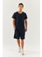 Lacivert Oversize RahatPamuklu Penye Bisiklet Yaka Kısa Kol Basic T-Shirt Classic Collection 2