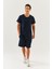 Lacivert Oversize RahatPamuklu Penye Bisiklet Yaka Kısa Kol Basic T-Shirt Classic Collection 3