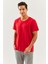 Kırmızı Oversize RahatPamuklu Penye Bisiklet Yaka Kısa Kol Basic T-Shirt Classic Collection 1