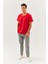 Kırmızı Oversize RahatPamuklu Penye Bisiklet Yaka Kısa Kol Basic T-Shirt Classic Collection 3