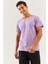 Lila Oversize RahatPamuklu Penye Bisiklet Yaka Kısa Kol Basic T-Shirt Trendy Collection 1