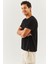 Siyah Oversize RahatPamuklu Penye Bisiklet Yaka Kısa Kol Basic T-Shirt Classic Collection 5