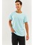 Buz Mavisi Oversize RahatPamuklu Penye Bisiklet Yaka Kısa Kol Basic T-Shirt Trendy Collection 1