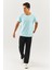 Buz Mavisi Oversize RahatPamuklu Penye Bisiklet Yaka Kısa Kol Basic T-Shirt Trendy Collection 3