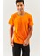 Turuncu Oversize RahatPamuklu Penye Bisiklet Yaka Kısa Kol Basic T-Shirt Trendy Collection 5