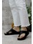 1742 Siyah Çatlak Comfort Anatomik Casual Parmak Arası Kadın Terliği 1