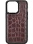 iPhone 13 Uyumlu Kılıf Wiwu Croco Pattern Calfskin Orjinal Deri Kapak 1