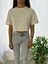 Bisiklet Yaka Ekru Crop Tshirt 2