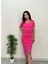 Eteği Yırtmaçlı Alt Üst Pembe Takım 1