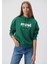 Kadın Mavi Logo Baskılı Kapüşonlu Yeşil Sweatshirt 168334-71874 1