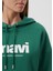 Kadın Mavi Logo Baskılı Kapüşonlu Yeşil Sweatshirt 168334-71874 5