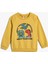 Dinozorlu Sweatshirt Şardonlu Uzun Kollu Bisiklet Yaka Pamuklu 1