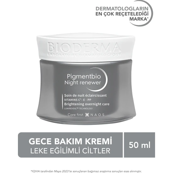 Pigmentbio Night Renewer Leke Karşıtı Cilt Tonu Eşitleyici Glabridin, C ve E Vitamini Gece Kremi 50 ml
