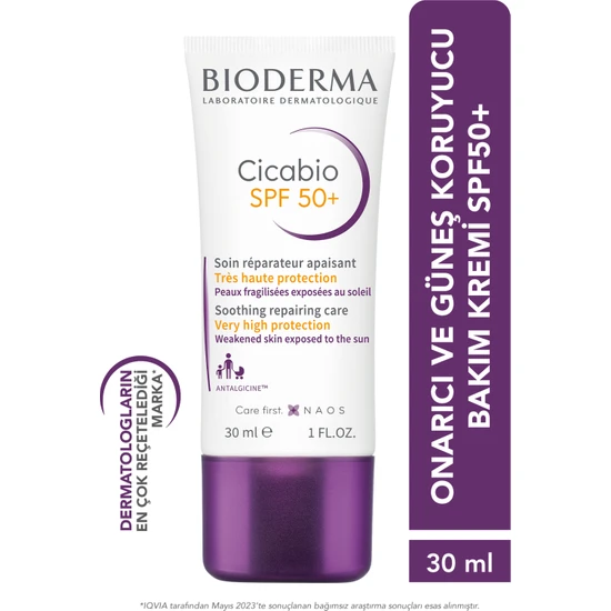 Cicabio Cream SPF50+ Onarıcı, Leke Önleyici Güneş Koruyucu İçeren Yüz, Vücut Bakım Kremi Bebek, Çocuk ve Yetişkin Kullanımına Uygun 30 ml
