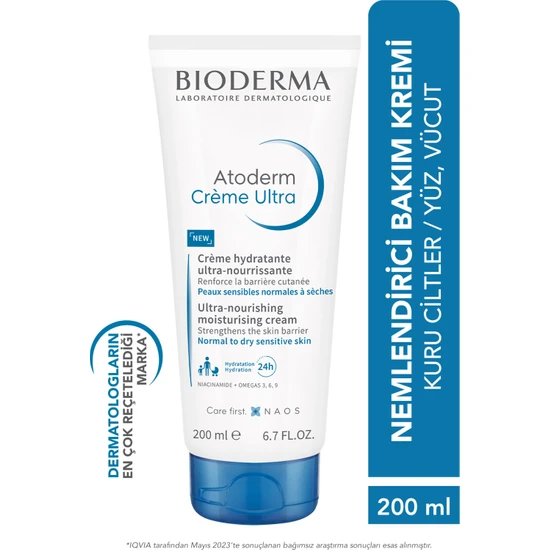 Atoderm Cream Ultra Normal ve Kuru Ciltler için Nemlendirici Yüz ve Vücut Bakım Kremi Bebek, Çocuk ve Yetişkin Kullanımına Uygun 200 ml