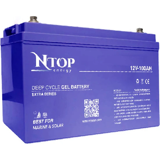 Ntop / 12V 100AH - Derin Deşarjlı Jel Akü