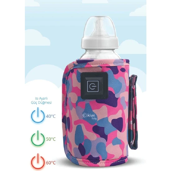 Kiwi USB Taşınabilir 3 Kademeli Süt Şişe Bebek Biberon Isıtıcı