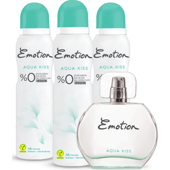Emotion Aqua Kiss Edt Parfüm 50ML & Aqua Kiss Kadın Deodorant 3X150 ml