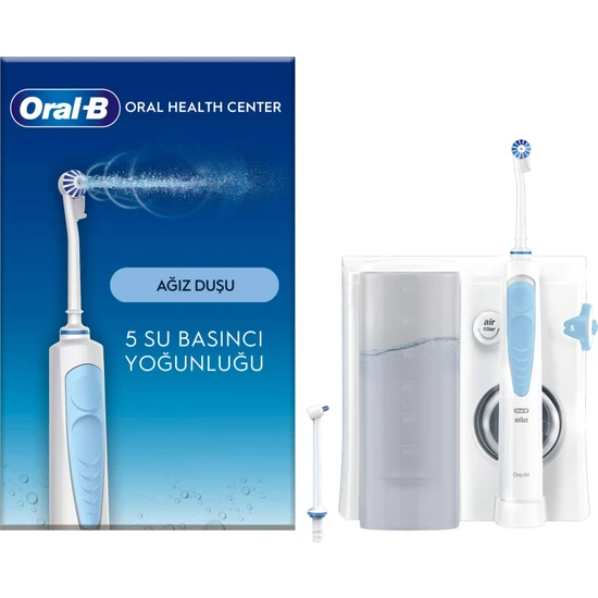 Oral-B Ağız Sağlığı Merkezi Ağız Duşu: Ağız duşu, 1 Oxyjet Başlığı, 1 Su Jeti Başlığı