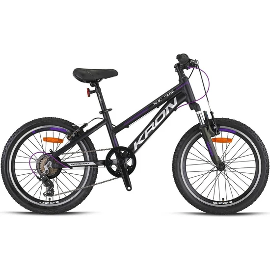Kron XC75 20 Jant 7 Vites 28 cm V-Fren Çocuk Bisikleti -Mat Siyah-Mor-Gri