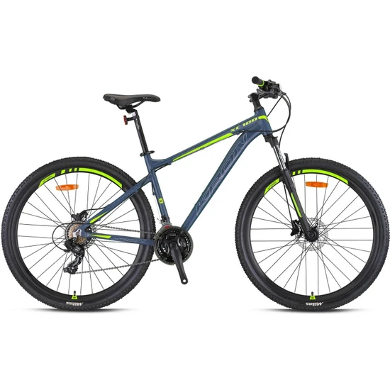 Kron XC100 27.5 Jant 21 Vites 43 cm Hidrolik Fren Dağ Bisikleti - Mat Gri- Gri- Neon Sarı