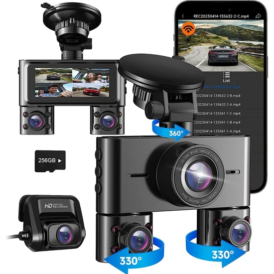 Joyecar Joy-4-Eyes 4 Yönlü 360° Araç İçi Kamera (Wi-fi & Mobil Uygulama Özellikli)