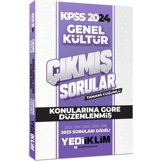 Yediiklim Yayınları 2024 Kpss Genel Kültür Konularına Göre Tamamı Çözümlü Çıkmış Sorular