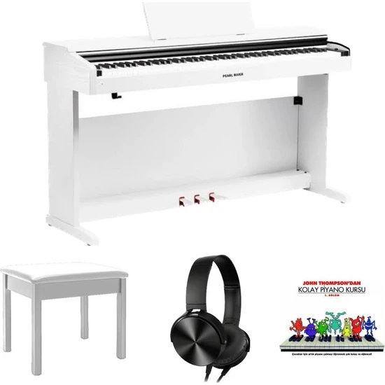 Pearl River V-03 Beyaz Dijital Piyano (Tabure+Kulaklık+Piyano Metodu)
