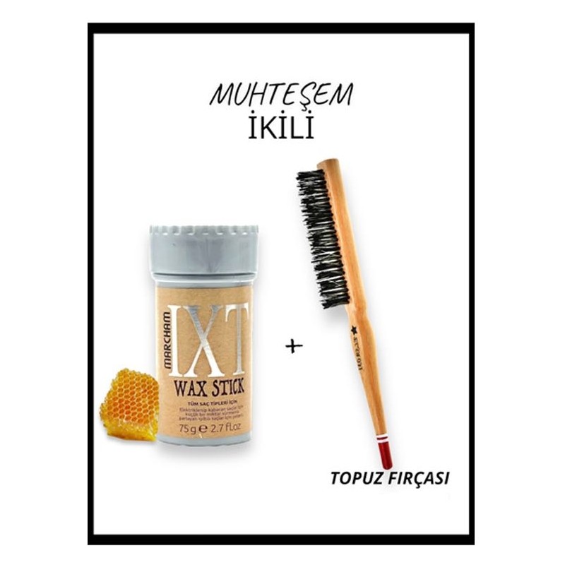 Marcham 75 g Wax Stick ve Topuz Fırçası ile Saçınızı Kolayca İstediğiniz Şekle Getirin