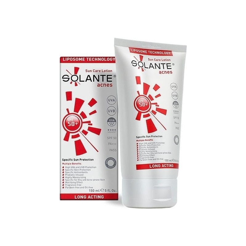Solante Acnes Spf 50 150 Ml Akne ve Sivilceli Ciltler için Güneş Koruma Kremi