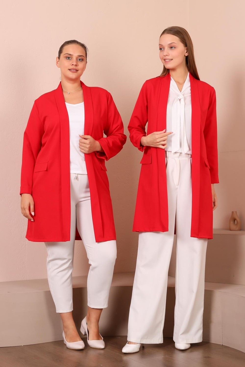 FERACE Blazer Buyuk Beden Kadin Ceket Tesettur Giyim Blazer Ceket görsel 3