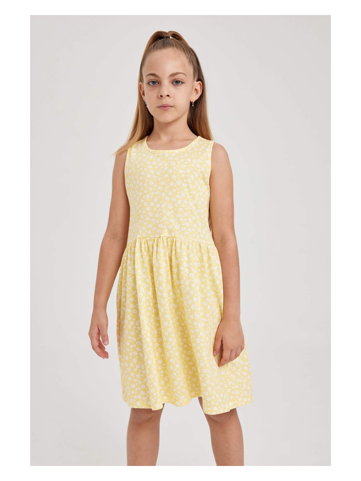 DeFacto Desenli Pamuklu Elbise Kız Çocuk B0673A8NS - Görsel 3