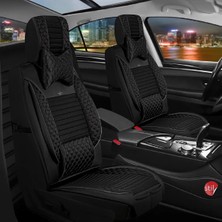 renault Megane 1 Lüx Deri Oto Koltuk Kılıfı Ön Arka Takım Siyah