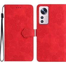 LR Joyful Xiaomi 12 Pro 5g/12 Pro (Boyut) 5G/12S Pro 5g Telefon Deri Kılıf Çiçekleri Baskılı Stand Cüzdan Kapağı (Yurt Dışından)