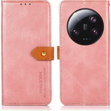 LR Joyful Xiaomi Için Khazneh 13 Ultra Pu Deri+Tpu Telefon Kılıfı Cowhide Doku Cüzdan Stand Telefon Kapağı - Gül Altın (Yurt Dışından)