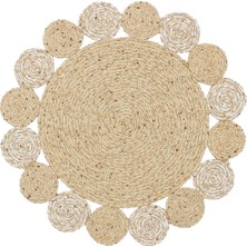 Eko Halı Patna Ptn 03 Natural Whıte Jüt ve Hasır Görünümlü Hav ve Toz Vermez Örgü Halı