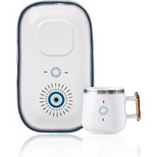 Acar Nazar Boncuk Desen2 Tek Kişilik Türk Kahvesi Fincanı