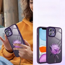 Zehraa 3D Rose IPHONE12 Şok Emici ve Anti-Şok Apple Cep Telefonu Kılıfı (Yurt Dışından)