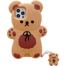 Zehraa 3D Karikatür Teddy Bear IPHONE12MINI Şok Emici Darbeye Dayanıklı Apple Telefon Kılıfı (Yurt Dışından)