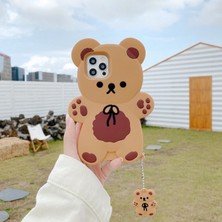 Zehraa 3D Karikatür Teddy Bear IPHONE12MINI Şok Emici Darbeye Dayanıklı Apple Telefon Kılıfı (Yurt Dışından)