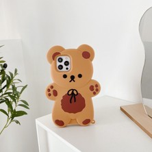 Zehraa 3D Karikatür Teddy Bear IPHONE12MINI Şok Emici Darbeye Dayanıklı Apple Telefon Kılıfı (Yurt Dışından)