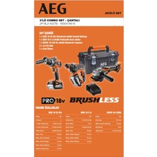 Aeg JP18L3-402TB Combo Profesyonel Akülü Set 3'lü