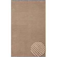 Eko Halı Ada Kilim Plaın Beıge Yumuşak Dokulu Kolay Kullanımlı Yıkanabilir Kaymaz Kilim